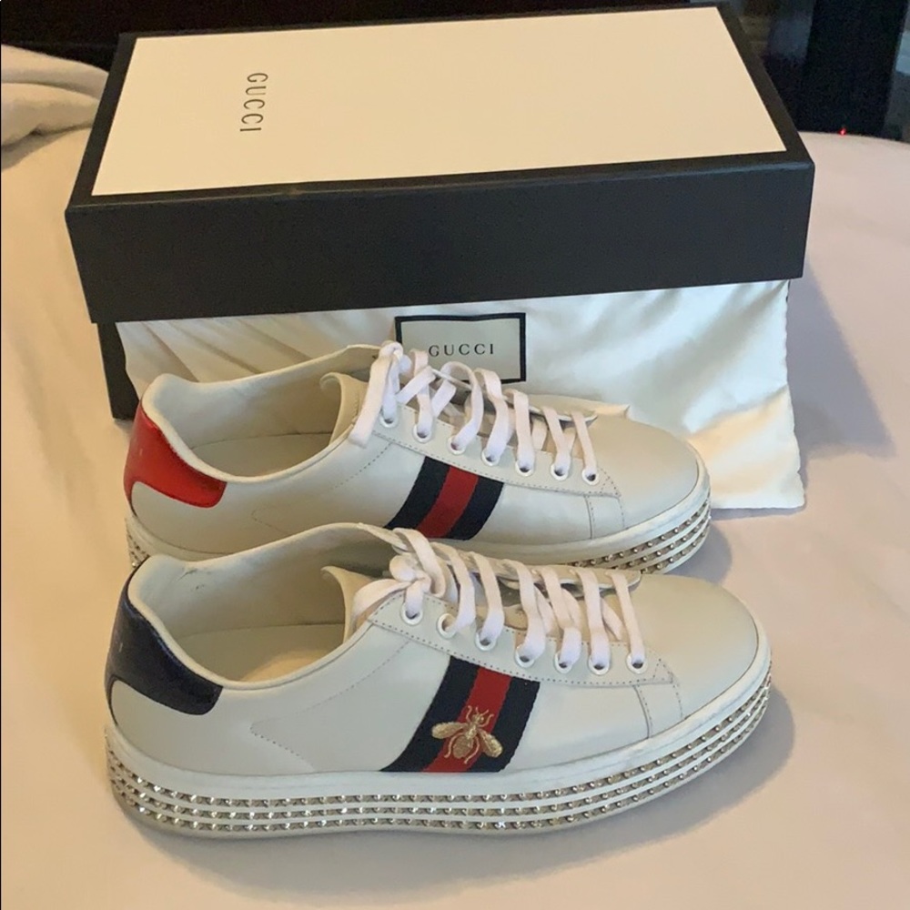 Gucci Ace Sneaker with Crystals